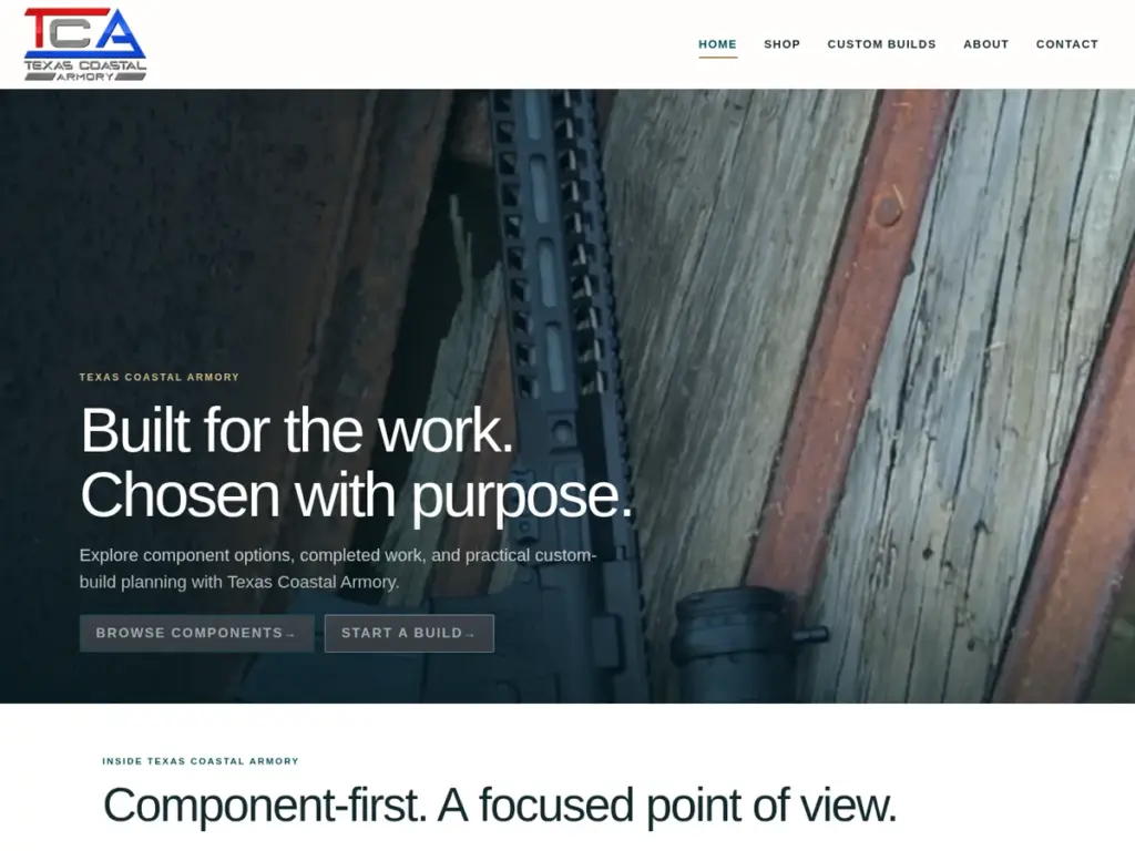 txcoastalarmory.com — Website capture